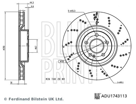 BLUE PRINT ADU1743113 Brake Disc