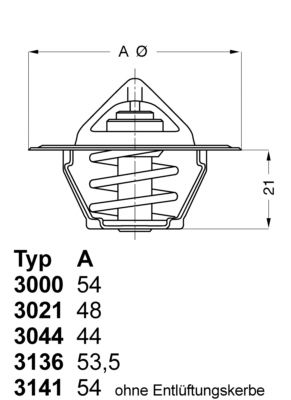 BorgWarner (Wahler) 3000.83 Thermostat, coolant