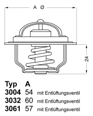 BorgWarner (Wahler) 3004.92D1 Thermostat, coolant
