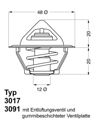 BorgWarner (Wahler) 3017.87D50 Thermostat, coolant