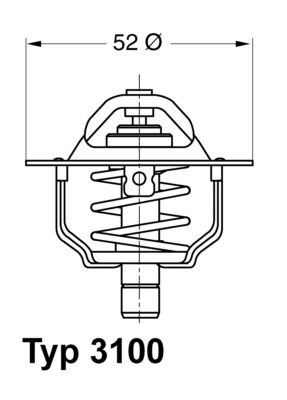 Thermostat, coolant BorgWarner (Wahler) 3100.92D