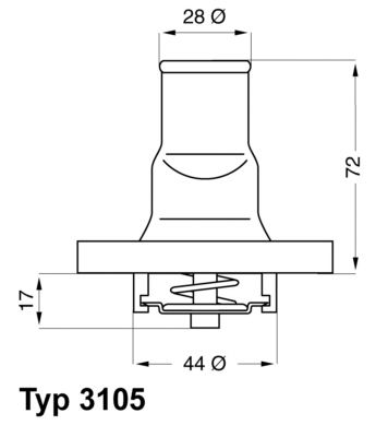 BorgWarner (Wahler) 3105.87D Thermostat, coolant