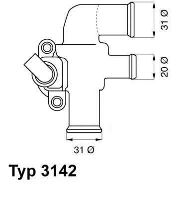 Thermostat, coolant BorgWarner (Wahler) 3142.90D