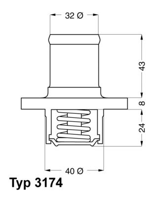 BorgWarner (Wahler) 3174.89D Thermostat, coolant