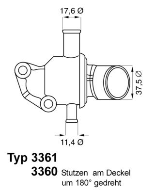 Thermostat, coolant BorgWarner (Wahler) 3360.87D