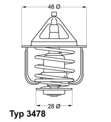 Thermostat, coolant BorgWarner (Wahler) 3478.82D