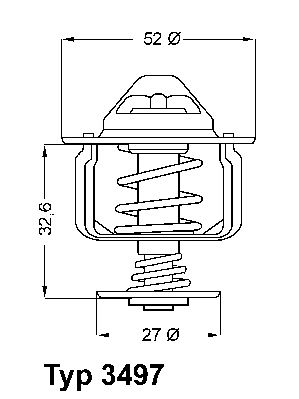 Thermostat, coolant BorgWarner (Wahler) 3497.88D