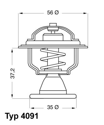 Thermostat, coolant BorgWarner (Wahler) 4091.82D
