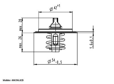 Thermostat, coolant BorgWarner (Wahler) 410396.82D