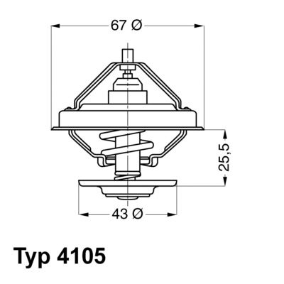 Thermostat, coolant BorgWarner (Wahler) 4105.75D