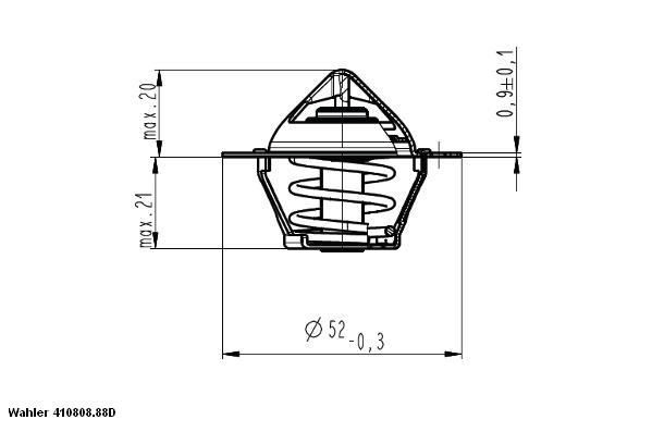 BorgWarner (Wahler) 410808.88D Thermostat, coolant