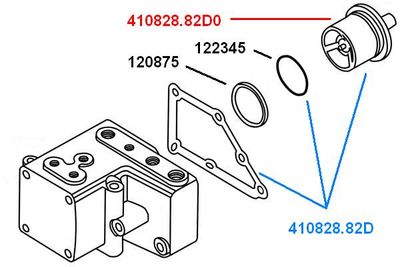 Thermostat, coolant BorgWarner (Wahler) 410828.82D