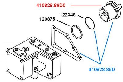 Thermostat, coolant BorgWarner (Wahler) 410828.86D