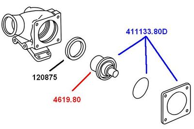 Thermostat, coolant BorgWarner (Wahler) 411133.80D