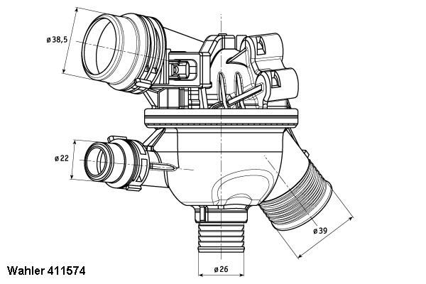 BorgWarner (Wahler) 411574.102D Thermostat, coolant