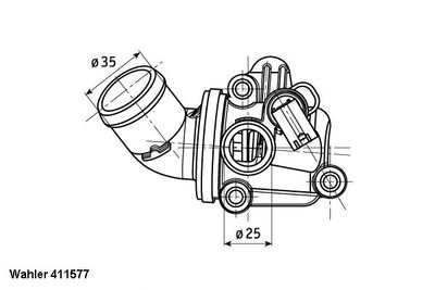 Thermostat, coolant BorgWarner (Wahler) 411577.80D