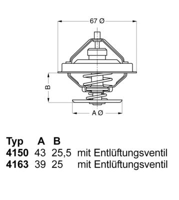 BorgWarner (Wahler) 4150.71D50 Thermostat, coolant