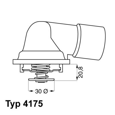 Thermostat, coolant BorgWarner (Wahler) 4175.92D
