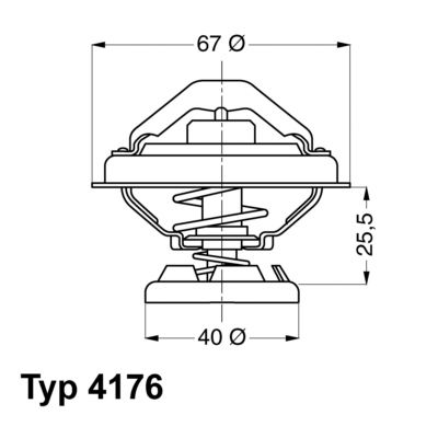 BorgWarner (Wahler) 4176.75D Thermostat, coolant