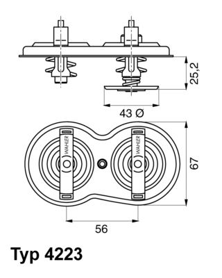 BorgWarner (Wahler) 4223.83D Thermostat, coolant