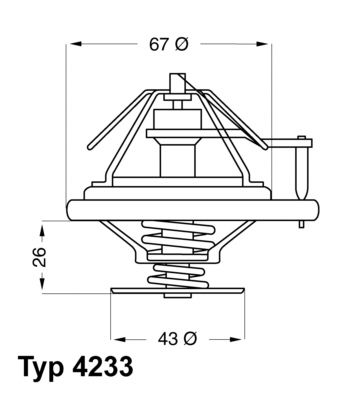 BorgWarner (Wahler) 4233.84D Thermostat, coolant
