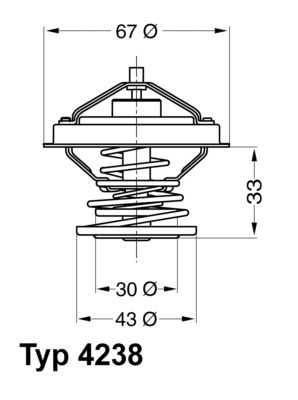 BorgWarner (Wahler) 4238.92D Thermostat, coolant