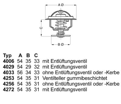 Thermostat, coolant BorgWarner (Wahler) 4256.80D