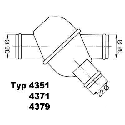 Thermostat, coolant BorgWarner (Wahler) 4351.79