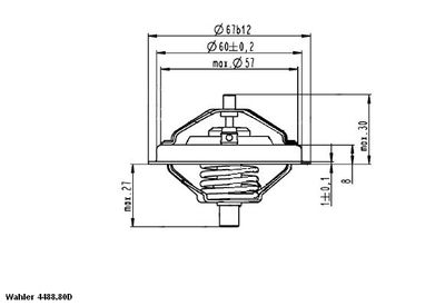 Thermostat, coolant BorgWarner (Wahler) 4488.80D0