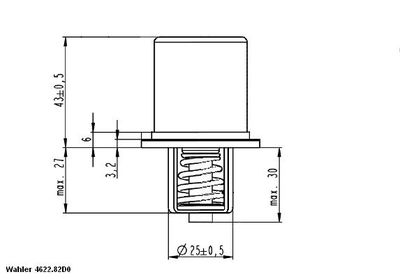 Thermostat, oil cooling BorgWarner (Wahler) 4622.82D0