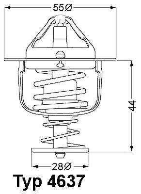 BorgWarner (Wahler) 4637.76D Thermostat, coolant
