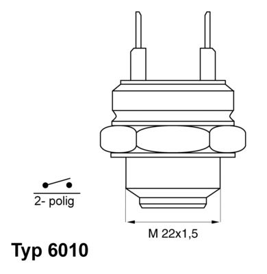 BorgWarner (Wahler) 6010.75D Temperature Switch, radiator fan
