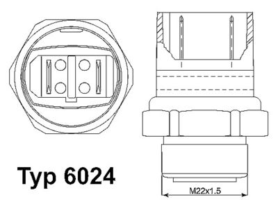 Temperature Switch, radiator fan BorgWarner (Wahler) 6024.95D