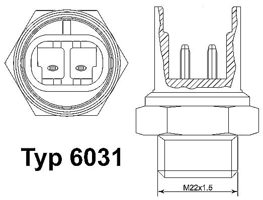 BorgWarner (Wahler) 6031.92D Temperature Switch, radiator fan