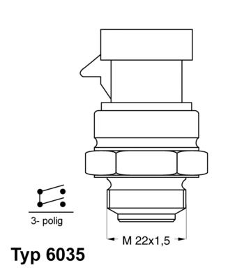 BorgWarner (Wahler) 6035.92D Temperature Switch, radiator fan