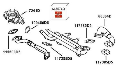 Pipe, EGR valve BorgWarner (Wahler) 60364D