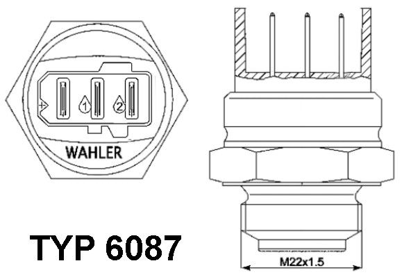 BorgWarner (Wahler) 6087.87D Temperature Switch, radiator fan