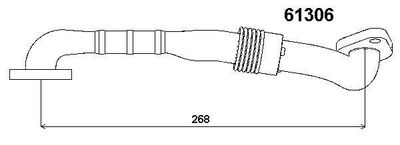 Pipe, EGR valve BorgWarner (Wahler) 61306D
