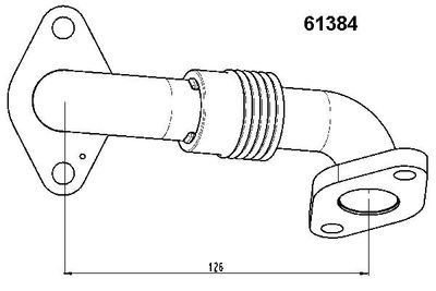 Pipe, EGR valve BorgWarner (Wahler) 61384D