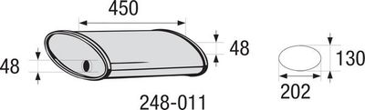 Centre Muffler, universal BOSAL 248-011