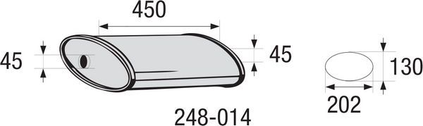 BOSAL 248-014 Centre Muffler, universal