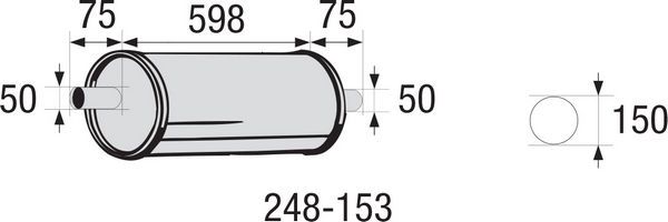 BOSAL 248-153 Centre Muffler, universal