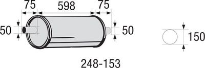 Centre Muffler, universal BOSAL 248-153
