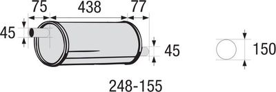 Centre Muffler, universal BOSAL 248-155