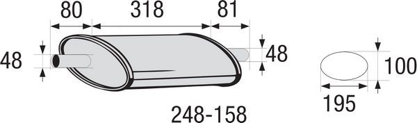 BOSAL 248-158 Centre Muffler, universal