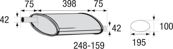 BOSAL 248-159 Centre Muffler, universal