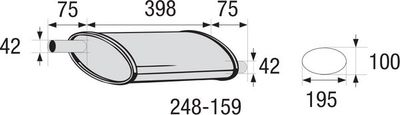 Centre Muffler, universal BOSAL 248-159