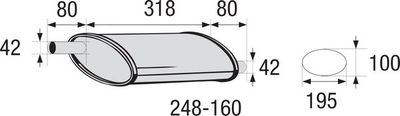 Centre Muffler, universal BOSAL 248-160