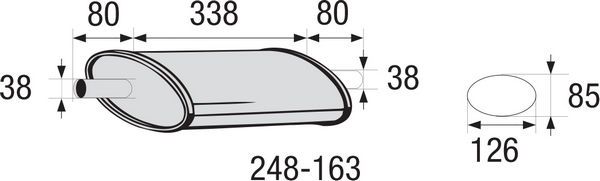 BOSAL 248-163 Centre Muffler, universal