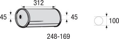Centre Muffler, universal BOSAL 248-169